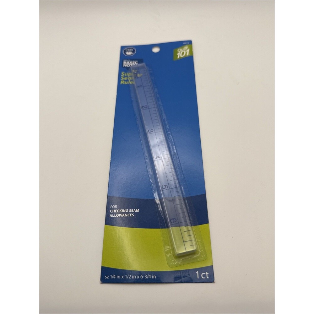 Dritz Quilt 101 Super Seamer Ruler 6-3/4” Clear Plastic Seam Allowance Tool NEW